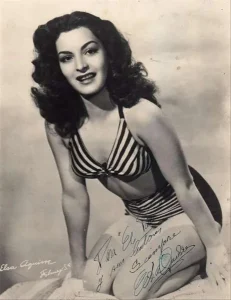 Retrato histórico en blanco y negro de la actriz mexicana Elsa Aguirre