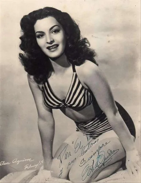 Retrato histórico en blanco y negro de la actriz mexicana Elsa Aguirre