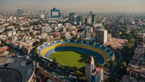 Vista exterior del Estadio Ciudad de los Deportes en la Ciudad de Mexico