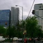 Lluvia en una zona urbana de Ciudad de Mexico