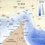 Mapa del estrecho de Ormuz y la zona del Golfo Persico