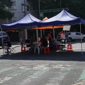 Bloqueo en la colonia Del Valle en la Ciudad de Mexico