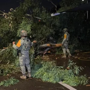 Elementos del Ejercito mexicano atienden afectaciones por lluvias en Culiacan