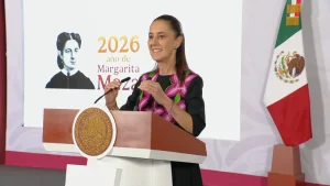 Claudia Sheinbaum durante la conferencia matutina del 29 de julio de 2026