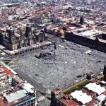 Vista aérea del Zócalo de la Ciudad de México