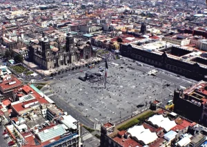 Vista aérea del Zócalo de la Ciudad de México