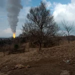 Terreno afectado en comunidades cercanas al pozo Krem-1