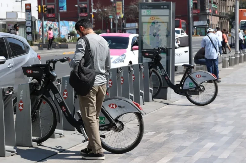 Estación del sistema Ecobici en Ciudad de México