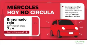Autos sujetos al programa Hoy No Circula en la Ciudad de Mexico