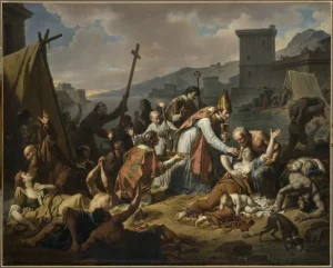 Pintura histórica sobre la peste de Marsella usada como imagen de la investigación sobre la epidemia de Mallorca de 1820