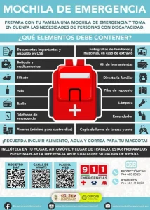 Mochila de emergencia ante lluvias