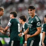 Jugador del Real Madrid durante un partido de preparación previo al Trofeo Teresa Herrera