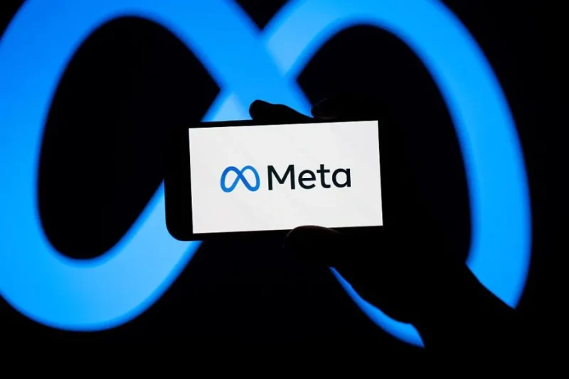 Logotipo de Meta en una pantalla de teléfono