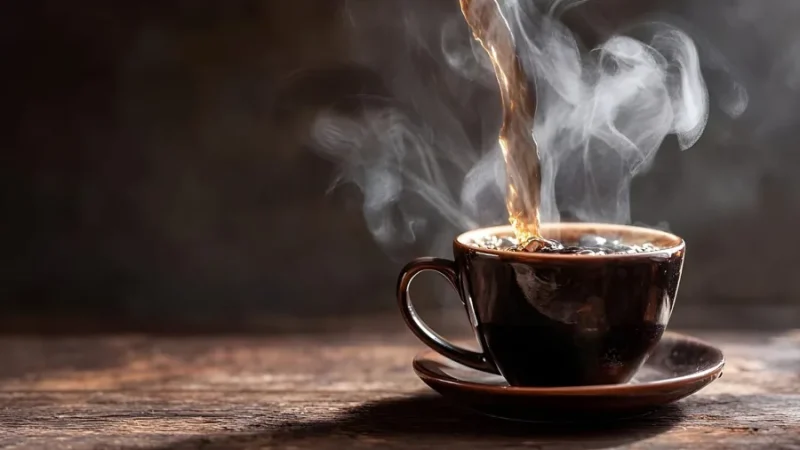 Taza de café caliente relacionada con el estudio sobre cáncer de esófago