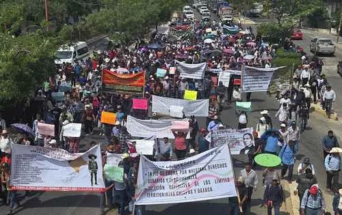 Camiones con rollos de madera asegurados en Michoacán