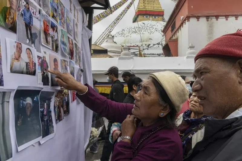 Familiares de víctimas de las riadas de Nepal