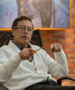 Gustavo Petro durante una actividad pública en la Ciudad de México