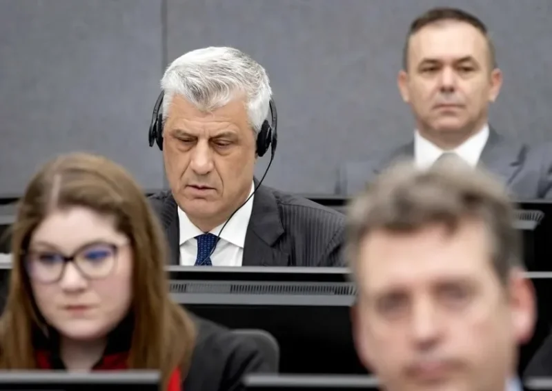 Hashim Thaci durante una sesión del juicio en La Haya