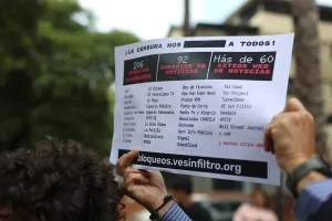 Manifestación contra la censura digital en Venezuela