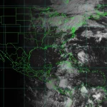 Mapa satelital de las tormentas tropicales Odalys y Fay