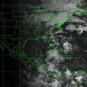 Mapa satelital de las tormentas tropicales Odalys y Fay