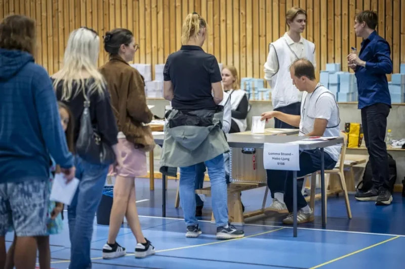 Votantes durante las elecciones generales de Suecia