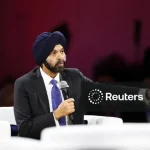 Ajay Banga habla durante las reuniones anuales del FMI y el Banco Mundial en Bangkok