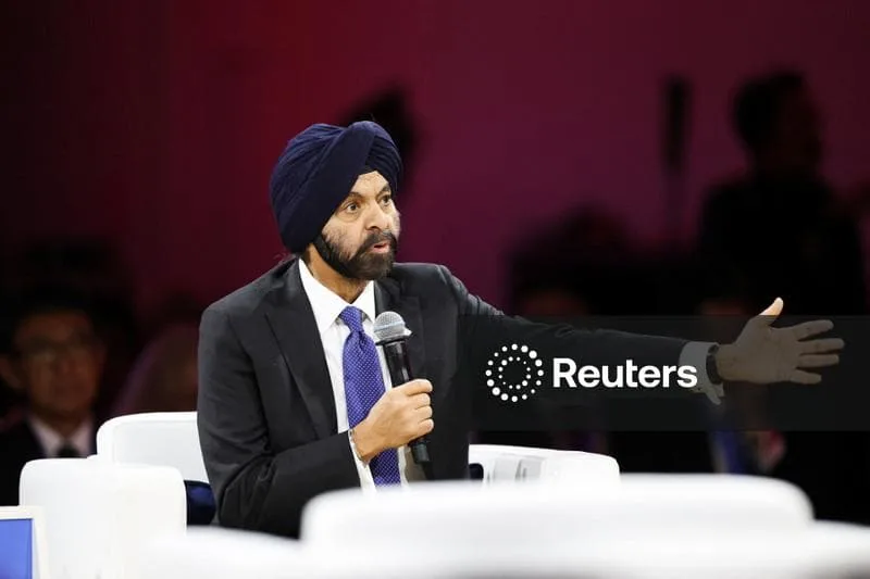Ajay Banga habla durante las reuniones anuales del FMI y el Banco Mundial en Bangkok