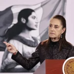 Claudia Sheinbaum durante su conferencia en Palacio Nacional