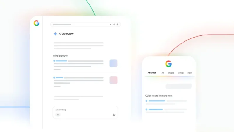 Interfaz de Google Search con respuestas de inteligencia artificial