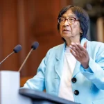 Navi Pillay durante el Foro de Núremberg tras recibir el Nobel de la Paz 2026